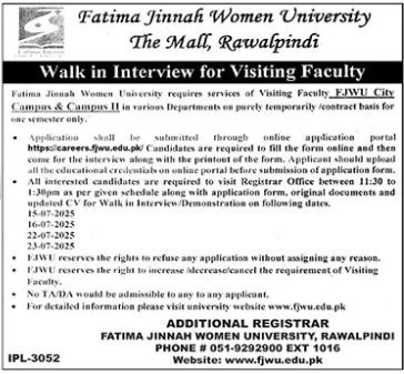 Fatima Jinnah Women University (FJWU) Rawalpindi 