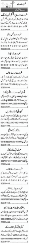 Quran Teacher & Driver Jobs 2025 In Islamabad